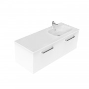 1200 Harrow Wall Hung Offset Right Basin Vanity (2 Drawer) - Specify Colour & Basin