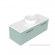 1200 Harrow Luxe Wall Hung Single Basin Vanity (2 Drawer) - Specify Colour & Slab Top