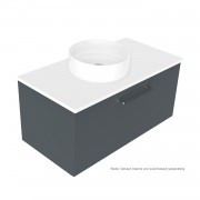 900 Harrow Luxe Wall Hung Vanity (1 Drawer) - Specify Colour & Slab Top