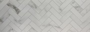 Herringbone Carrara Satin Mosaic