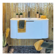 Serifos Swift Vanity and Eclipse basin mixer in gunmetal