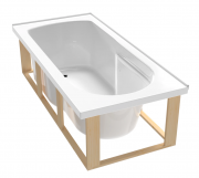 KAHLO BATH 1675 WITH UPSTAND/S FRAMED - Specify upstand positions