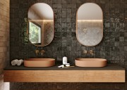 Kech Fog Squares  in mirror and side wall with Kech Black Squares