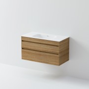 LUXE DOUBLE TIER VANITY & STANDARD TOP - 2DRW - 1000 - Select Vanity Colour & Top