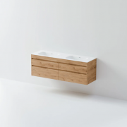 LUXE DOUBLE TIER VANITY & STANDARD TOP - 4DRW - 1600DB - Select Vanity Colour & Top