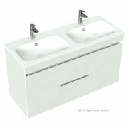 1200 Lexa Double Height Wall Hung Double Basin Vanity - Specify Colour & Basin