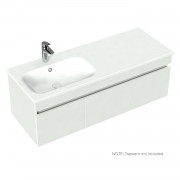 1200 Lexa Wall Hung Single Left Hand Offset Basin Vanity - Specify Colour & Basin