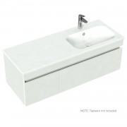 1200 Lexa Wall Hung Single Right Hand Offset Basin Vanity - Specify Colour & Basin