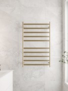CODE LINEARE- HEATED TOWEL RAIL 240V/98W - 1050HX650W - BRUSHED BRASS