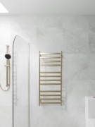 CODE LINEARE- HEATED TOWEL RAIL 240V/98W - 1200HX500W - BRUSHED BRASS