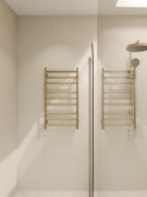 CODE LINEARE- HEATED TOWEL RAIL 240V/74W - 900HX500W - BRUSHED BRASS