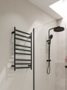 CODE LINEARE- HEATED TOWEL RAIL 240V/74W - 900HX500W - MATTE BLACK