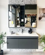 2 X Mahia Mirror Cabinets 500x750mm  with 1 x Open Shelf 200x720mm in Anthracite