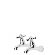 Neoclassic Bath Taps 15mm (Pair) H-T Ceramic Chrome