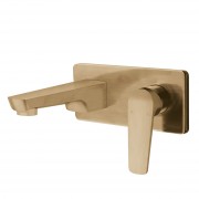 NORTH WALL MOUNTED BASIN MIXER BRUSHED BRASS (PVD)