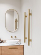 CODE NATURE ROUND - VERTICAL HEATED TOWEL RAIL - 12V/22.2W - 900MM - BRUSHED BRASS