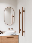 CODE NATURE ROUND - VERTICAL HEATED TOWEL RAIL - 12V/22.2W - 900MM - BRUSHED COPPER