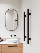 CODE NATURE ROUND - VERTICAL HEATED TOWEL RAIL - 12V/22.2W - 900MM - BLACK