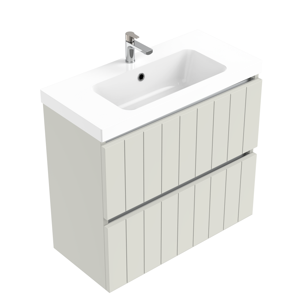 750 Porscha Slim Wall Hung (2 drawer) Vanity