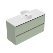 1200 Sahara Luxe Wall Hung Single Basin Vanity (4 Drawer) - Specify Colour & Slap Top & Cabinet Styl