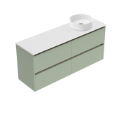 1500 Sahara Luxe Wall Hung Right Hand Offset Vanity (4 Drawer) - Specify Colour & Slap Top & Cabinet