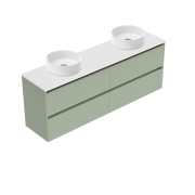 1800 Sahara Luxe Wall Hung Double Basin Vanity (4 Drawer) - Specify Colour & Slap Top & Cabinet Styl