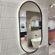 CODE SOLACE LED DEMISTER MIRROR - OVAL - 600X900MM - GUNMETAL