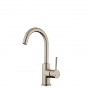 Purity Minimal Gooseneck Basin Mixer Brushed Stainless