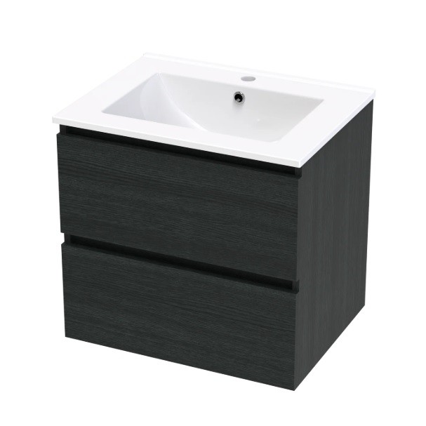 PACIFIC RISE 600 DOUBLE DRAWER WALL CHARRED OAK