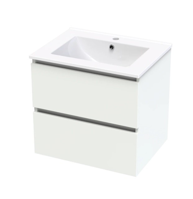 PACIFIC RISE 600 DOUBLE DRAWER WALL WHITE MELAMINE