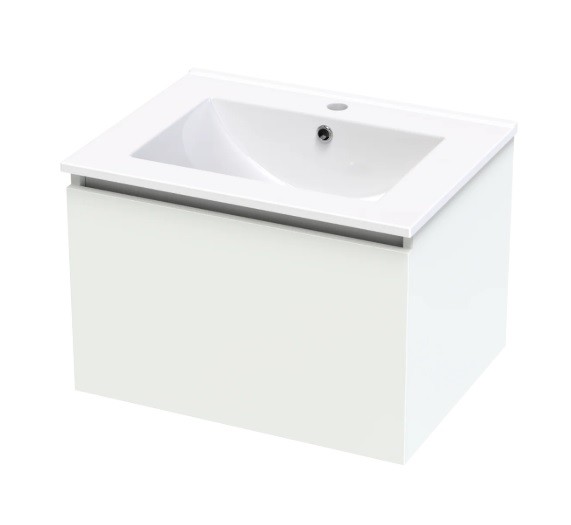 PACIFIC RISE 600 SINGLE DRAWER WHITE MELAMINE