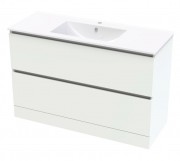 PACIFIC RISE 1200 DOUBLE DRAWER FLOOR WHITE MELAMINE