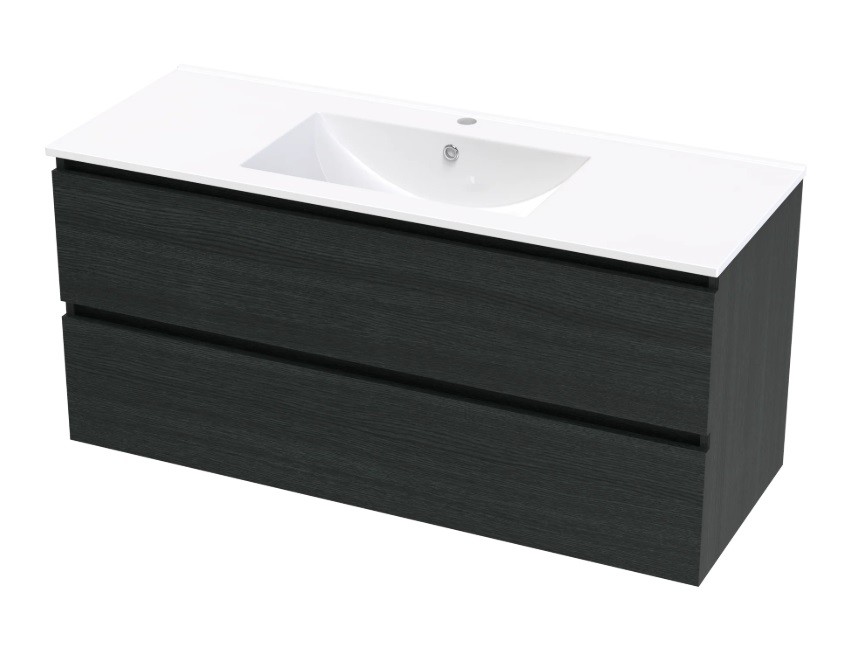 PACIFIC RISE 1200 DOUBLE DRAWER WALL CHARRED OAK