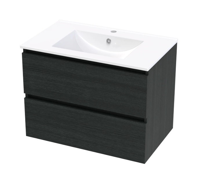 PACIFIC RISE 750 DOUBLE DRAWER WALL CHARRED OAK