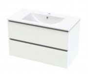 PACIFIC RISE 900 DOUBLE DRAWER WALL WHITE MELAMINE