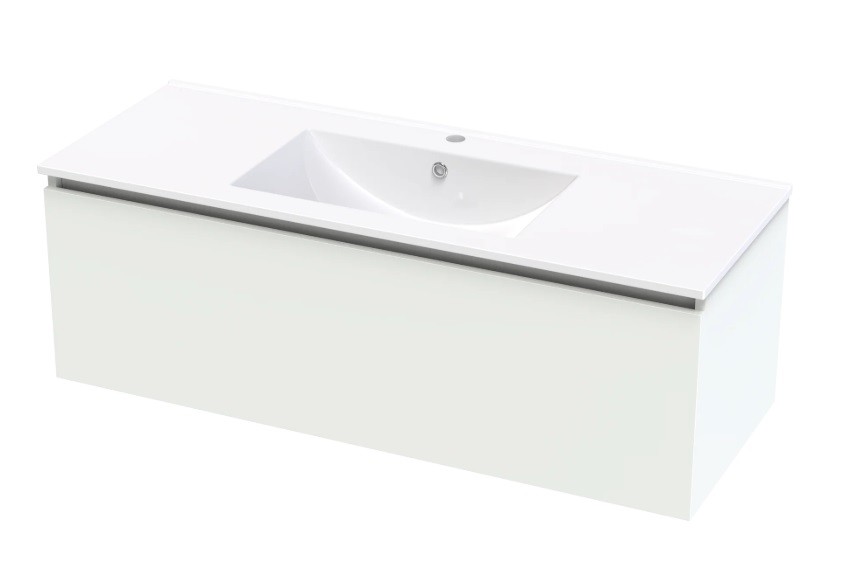 PACIFIC RISE 1200 SINGLE DRAWER WHITE MELAMINE