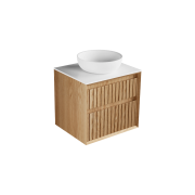 Plato Largo 600 2 drawers, stacked, timber veneer, solid surface top