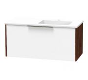 NIKAU GROVE 1000 RIGHT HAND BOWL SINGLE DRAWER ULTRA GLOSS WHITE/COLOUR