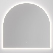SOLACE LED CHROME BUTTON DEMISTER MIRROR - ARCH - 600X1050MM