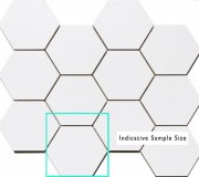 Superwhite Hexagonal Matt Mosaics 308 X 265