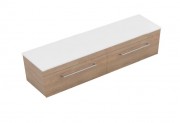1800 Skye Wall Hung Left Hand Offset Basin Vanity (2 Drawer) - Specify Colour & Slab Top