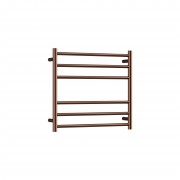 CODE FLOW ROUND - HEATED TOWEL RAIL 240V/65W - 600HX650W - BRUSHED COPPER