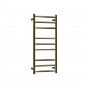 CODE FLOW ROUND - HEATED TOWEL RAIL 240V/65W - 900HX400W - BRUSHED BRASS