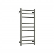 CODE FLOW ROUND - HEATED TOWEL RAIL 240V/65W - 900HX400W - BRUSHED NICKEL