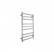 CODE FLOW ROUND - HEATED TOWEL RAIL 240V/74W - 900HX500W - BRUSHED STAINLESS
