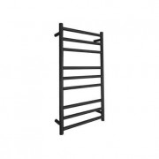 CODE FLOW ROUND - HEATED TOWEL RAIL 240V/74W - 900HX500W - BLACK