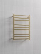 CODE PURE SQUARE - HEATED TOWEL RAIL 240V/98W - 900HX650W - BRUSHED BRASS