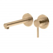 EcoMinimal Wall Mounted Basin Mixer Brushed Brass (PVD)
