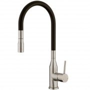 STAINLESS MINIMAL BLACK SPOUT PULL DOWN SINK MIXER BLACK/BRUSHED STAINLESS