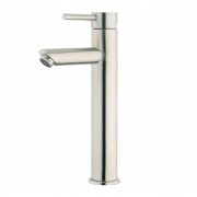 STAINLESS MINIMAL HIGH RISE BASIN MIXER BRUSHED STAINLESS